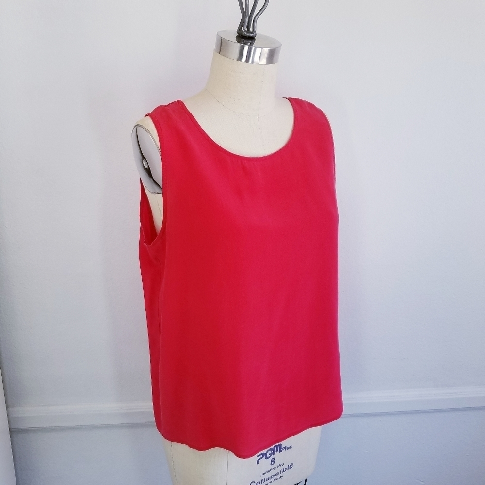 🌸Oscar de la Renta | 100% Silk Sleeveless top, L - Picture 2 of 8